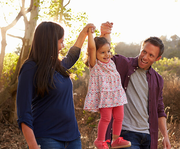 happy young family